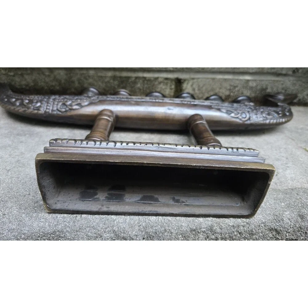 Dragon Boat Gondola Supannahong Sami 6 Candle Holder Vintage Heavy Bronze 22
